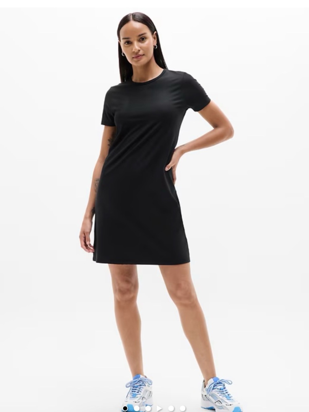 Athleta Signature Rib Tee Dress – Black – Size Small – EUC